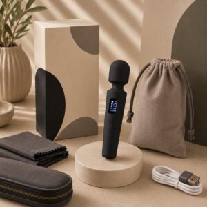 We Wand Small LCD Rechargeable Wand Massager warm premium ecommerce product photo