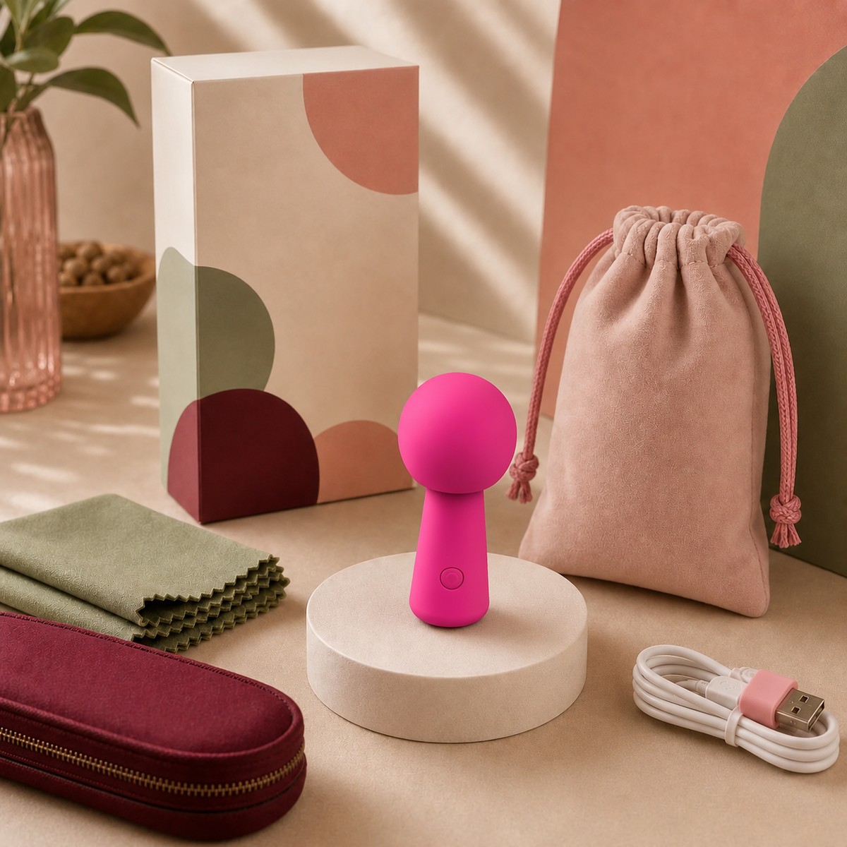 We Wand Mini Rechargeable Wand Massager warm premium ecommerce product photo