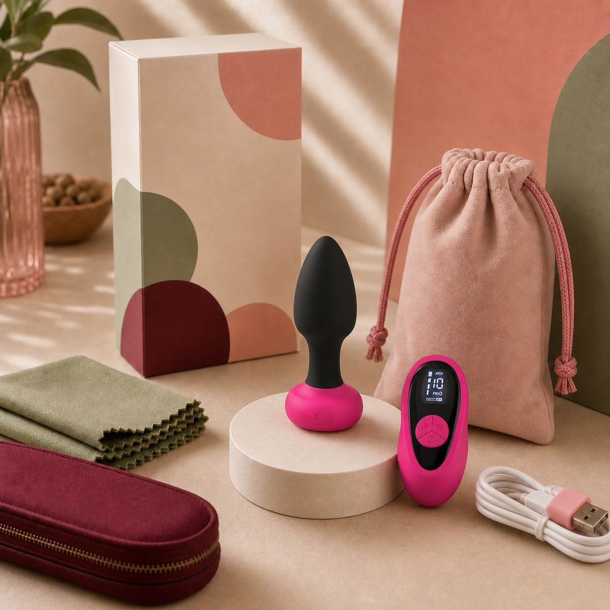 We Wand Remote Control Vibrating Plug warm premium ecommerce product photo