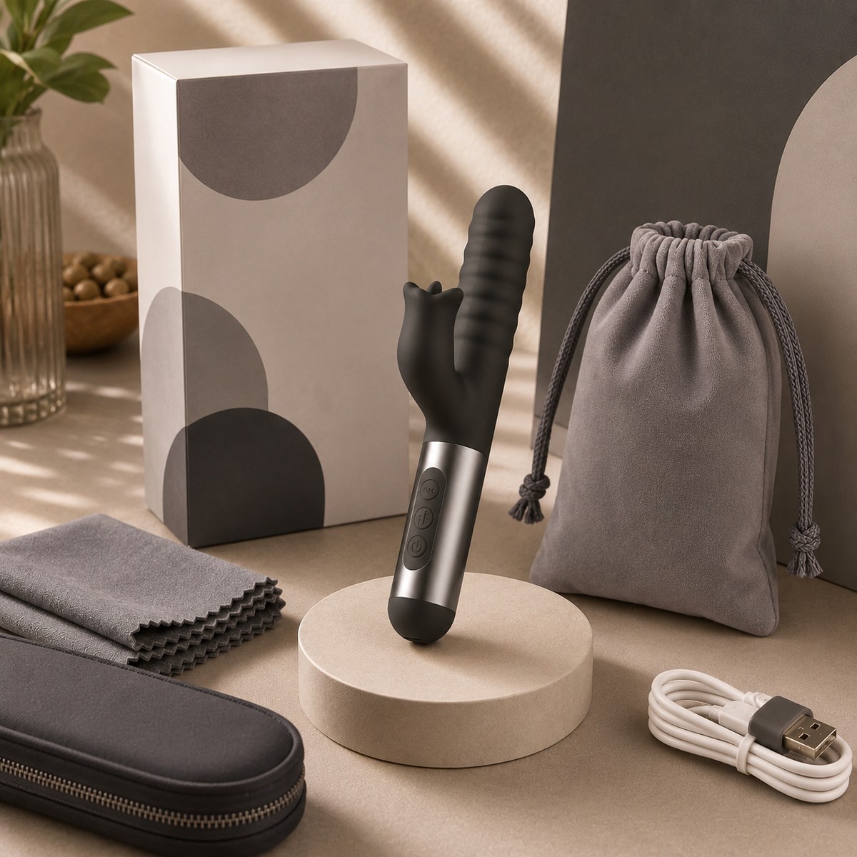 We Wand Aluminum Thrusting Rechargeable Vibrator warm premium ecommerce product photo