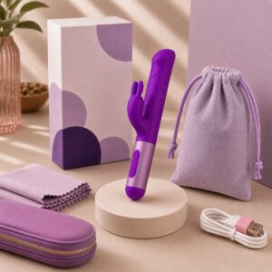 We Wand Purple Aluminum Rechargeable Wand Massager warm premium ecommerce product photo