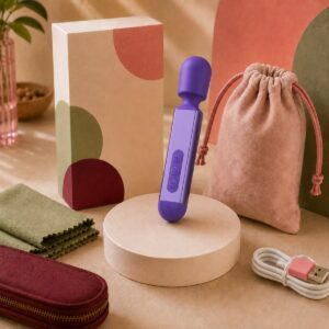 We Wand Small Aluminum Rechargeable Wand Massager warm premium ecommerce product photo