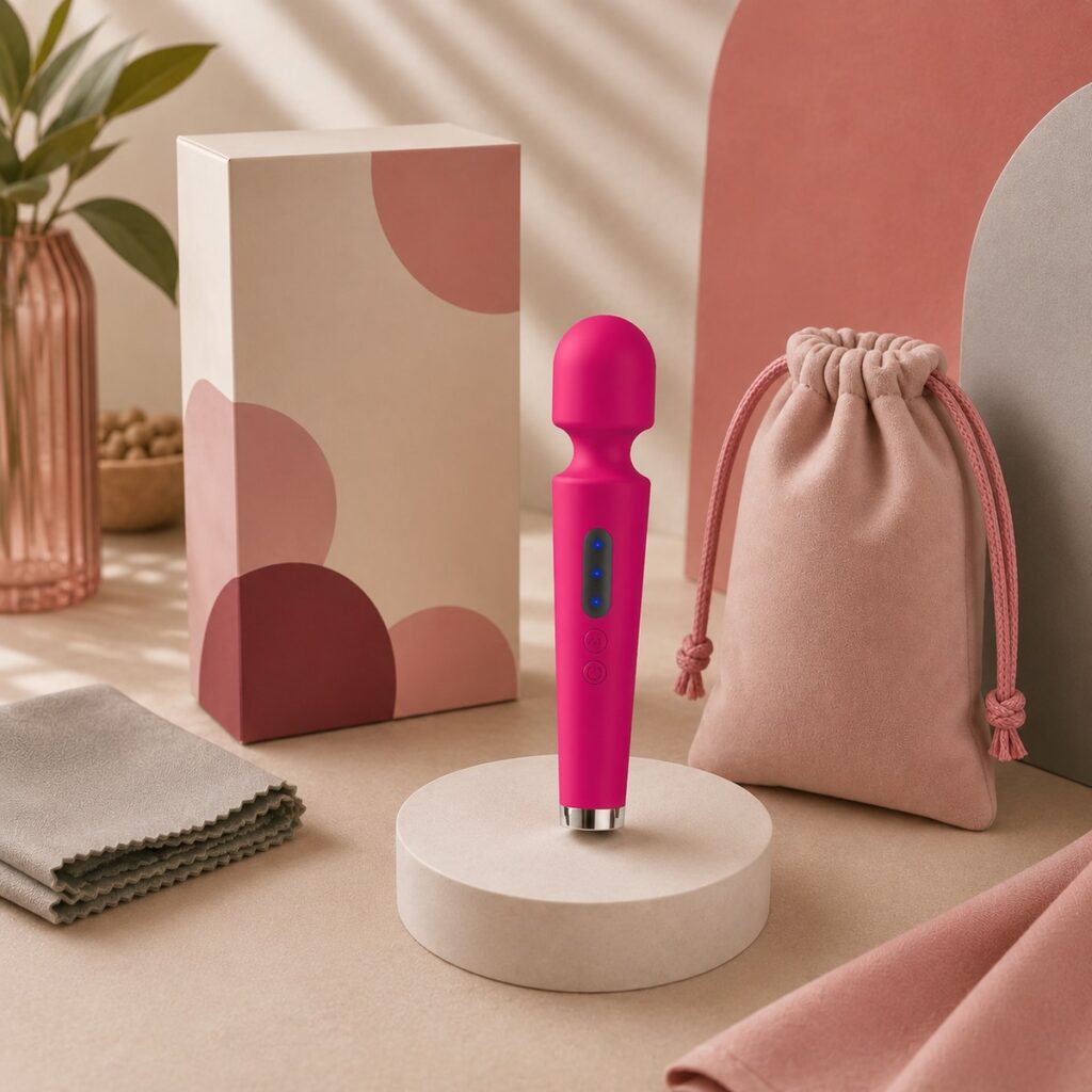 We Wand Medium Rechargeable Wand with Indicator Light warm premium ecommerce product photo