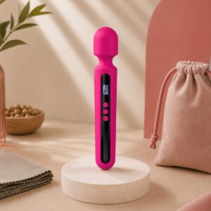 We Wand Extra Large LCD Rechargeable Wand Vibrator warm premium ecommerce product photo