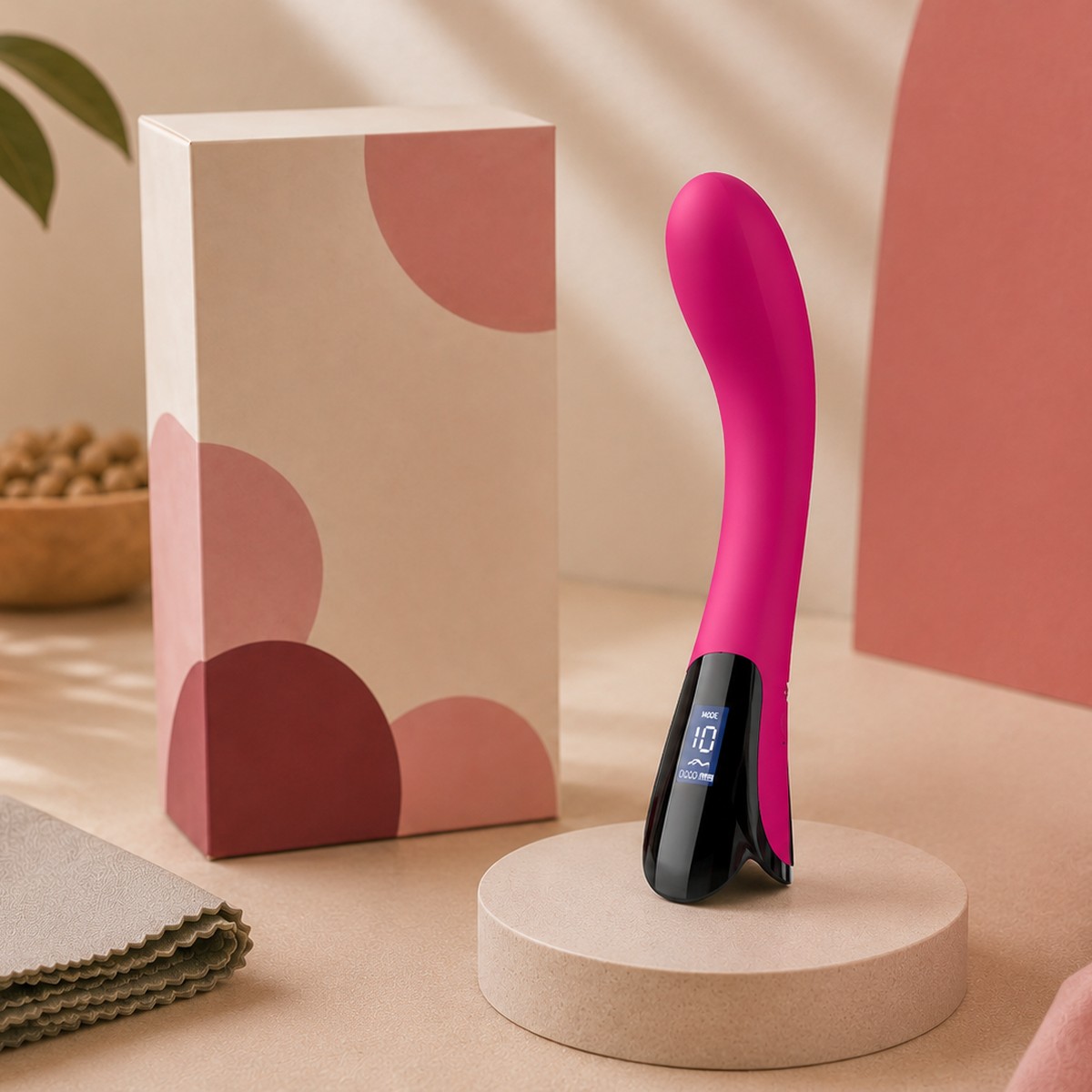 We Wand LCD Rechargeable G-Spot Vibrator warm premium ecommerce product photo