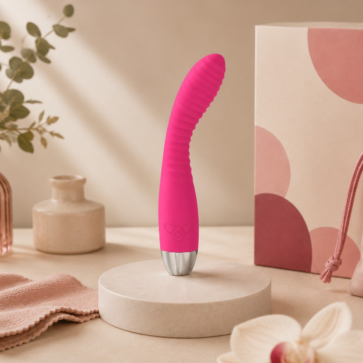 We Wand Rechargeable Ribbed Vibrator warm premium ecommerce product photo
