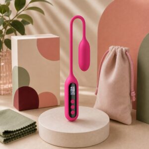 We Wand LCD Rechargeable Egg Vibrator with Retrieval Cord warm premium ecommerce product photo