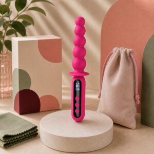 We Wand LCD Rechargeable Beaded Vibrator warm premium ecommerce product photo