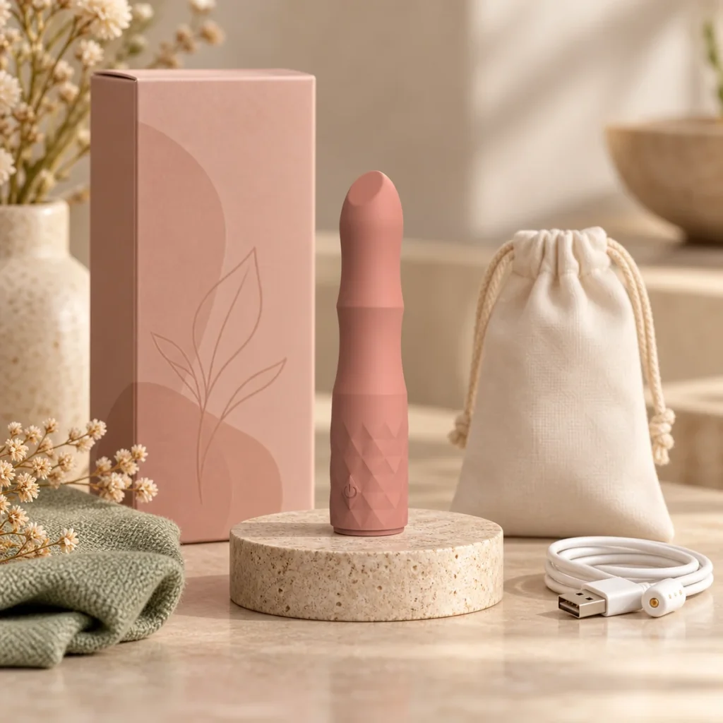 We Wand Rose Compact Rechargeable Vibrator warm premium ecommerce product photo for We Wand